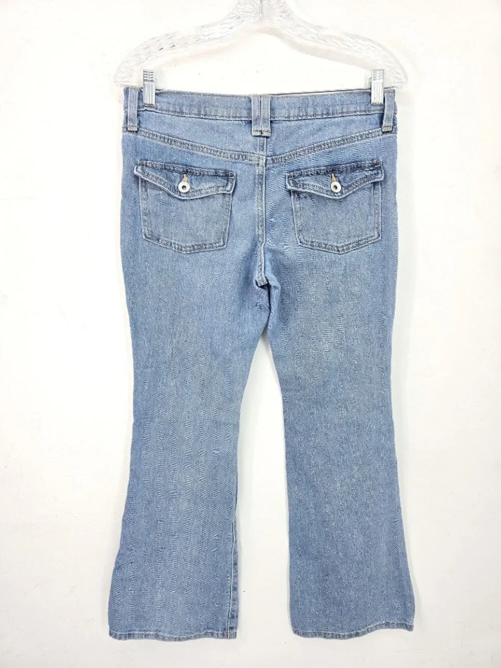 Old Navy Light Wash Flap POckets Denim Flared JEans Girls Size 14